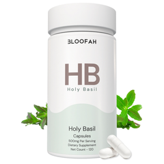 Bloofah HB – Holy Basil Capsules 500mg | Stress & Immunity Support (120 Capsules)