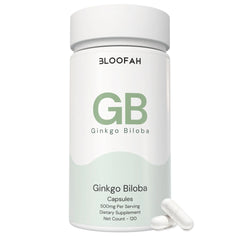 Bloofah GB – Ginkgo Biloba Capsules 500mg | Focus & Mental Clarity Support (120 Capsules)