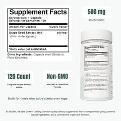 Bloofah GS – Grape Seed Capsules 500mg | Antioxidant & Skin Support (120 Capsules)