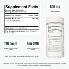 Bloofah ON – Onion Capsules 500mg | Antioxidant & Circulation Support (120 Capsules)