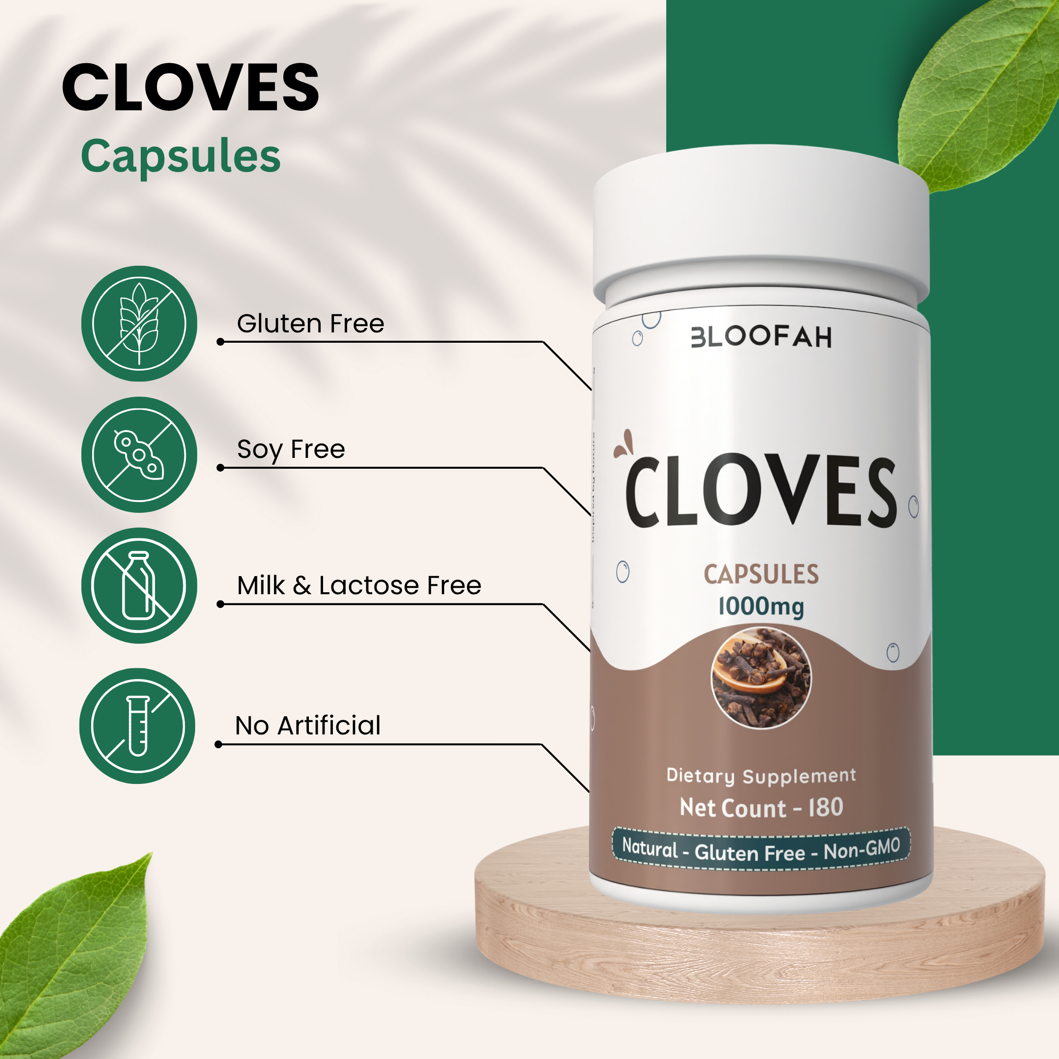 Bloofah Cloves Capsules 1000mg Per Serving | (Syzygium aromaticum) Natural Clove Powder, 100% Pure, Non-GMO, Clove Supplement for Daily Use Supports Wellness and General Health Bloofah Cloves Capsules 1000mg Per Serving | (Syzygium aromaticum) Natural Clove Powder, 100% Pure, Non-GMO, Clove Supplement for Daily Use Supports Wellness and General Health