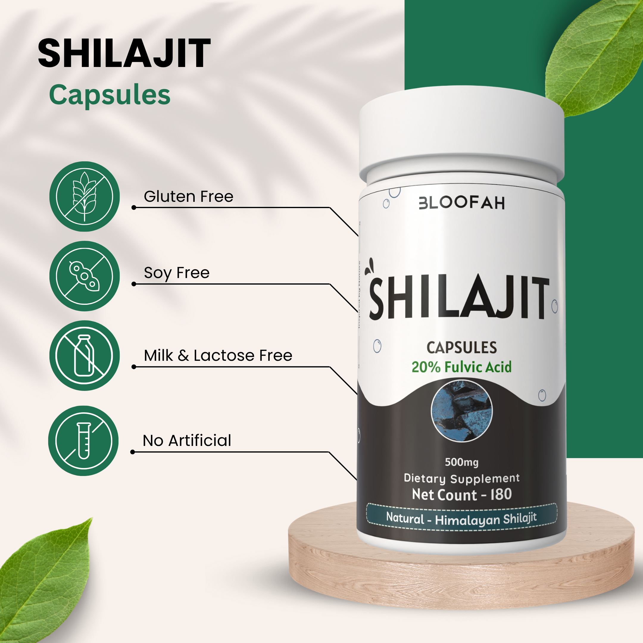 Bloofah Shilajit Capsules 500mg | Himalayan Shilajit Supplement for Men - (High in Trace Minerals, No Fillers) Premium Shilajit Extract 20% (from India) Natural, Non GMO Bloofah Shilajit Capsules 500mg | Himalayan Shilajit Supplement for Men - (High in Trace Minerals, No Fillers) Premium Shilajit Extract 20% (from India) Natural, Non GMO