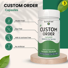 Bloofah Custom Capsule Order - Personalized Supplement, Choose Your Ingredients, Dosage & Capsule Count, Tailored to Your Health Needs, Natural & High-Quality Custom Capsules - Bloofah