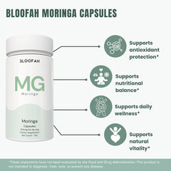 Bloofah MG – Moringa Capsules 500mg | Nutrition & Daily Vitality Support (120 Capsules)