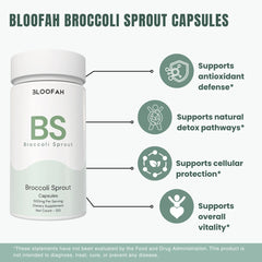 Bloofah BS – Broccoli Sprout Capsules 500mg | Cellular & Antioxidant Support (120 Capsules)