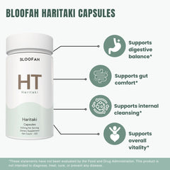 Bloofah HT – Haritaki Capsules 500mg | Digestive & Gut Balance Support (120 Capsules)