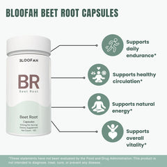 Bloofah BR Beet Root Capsules 500mg | Energy & Stamina Support (120 Capsules)