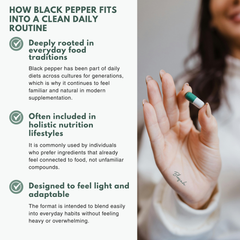Bloofah BP – Black Pepper Capsules 500mg | Absorption & Digestion Support (120 Capsules)