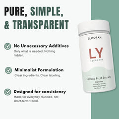 Bloofah LY Lycopene Supplement Capsules 500mg | Tomato Fruit 10:1 Concentrated Extract – Antioxidant Support (120 Capsules)
