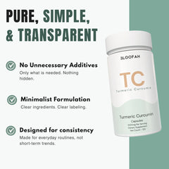 Bloofah TC – Turmeric Capsules 1000mg | Joint Comfort & Antioxidant Support (120 Capsules)