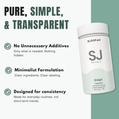 Bloofah SJ – Shilajit Capsules 500mg | Energy & Vitality Support (120 Capsules)