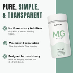 Bloofah MG – Moringa Capsules 500mg | Nutrition & Daily Vitality Support (120 Capsules)