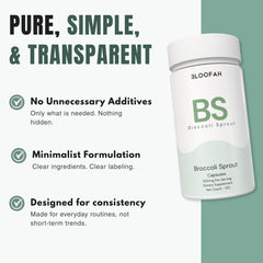 Bloofah BS – Broccoli Sprout Capsules 500mg | Cellular & Antioxidant Support (120 Capsules)