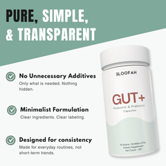Bloofah Gut+ Women's Probiotic 50B CFU | 18 Strains + Prebiotic & Cranberry | 120 Capsules