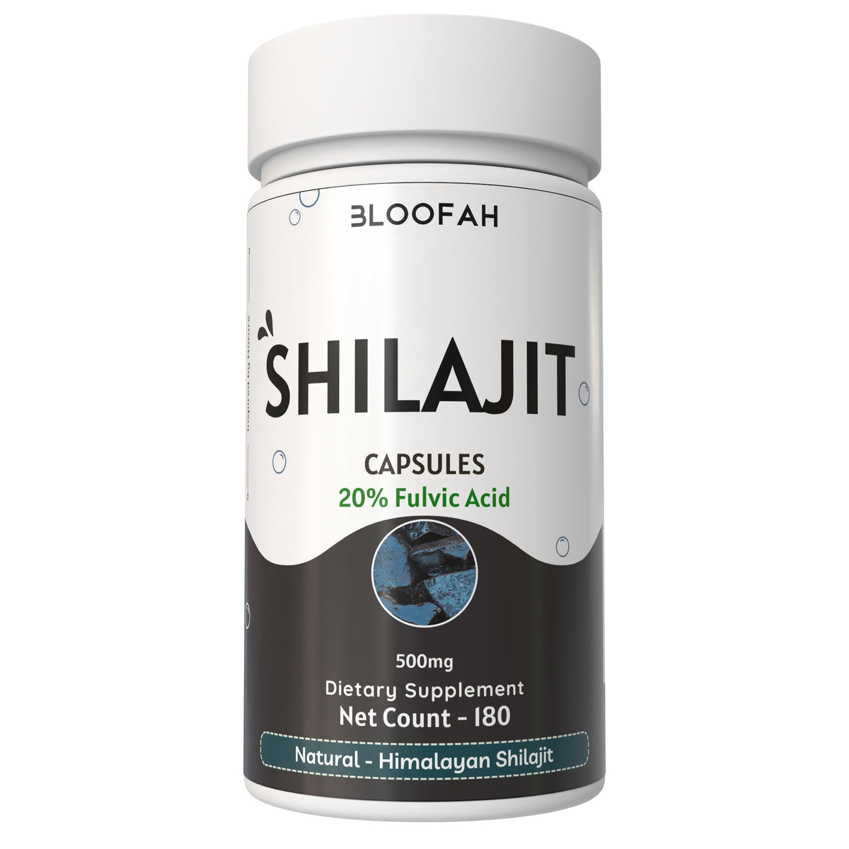 Bloofah Shilajit Capsules 500mg | Himalayan Shilajit Supplement for Men - (High in Trace Minerals, No Fillers) Premium Shilajit Extract 20% (from India) Natural, Non GMO
