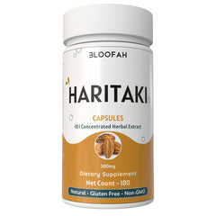 Bloofah Haritaki Capsules 500mg | Natural Digestive Health Supplement | 100% Pure Haritaki (Terminalia chebula) Fruit Extract 10:1 Powder | Non-GMO, Gluten Free Formula Herbal Supplement