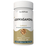 Bloofah Ashwagandha Capsules 500mg - (Withania somnifera) 10:1 Extract Powder, 100% Natural & Pure, Non-GMO, Gluten-Free, Extra Strength Herbal Suppleemnt for Men & Women