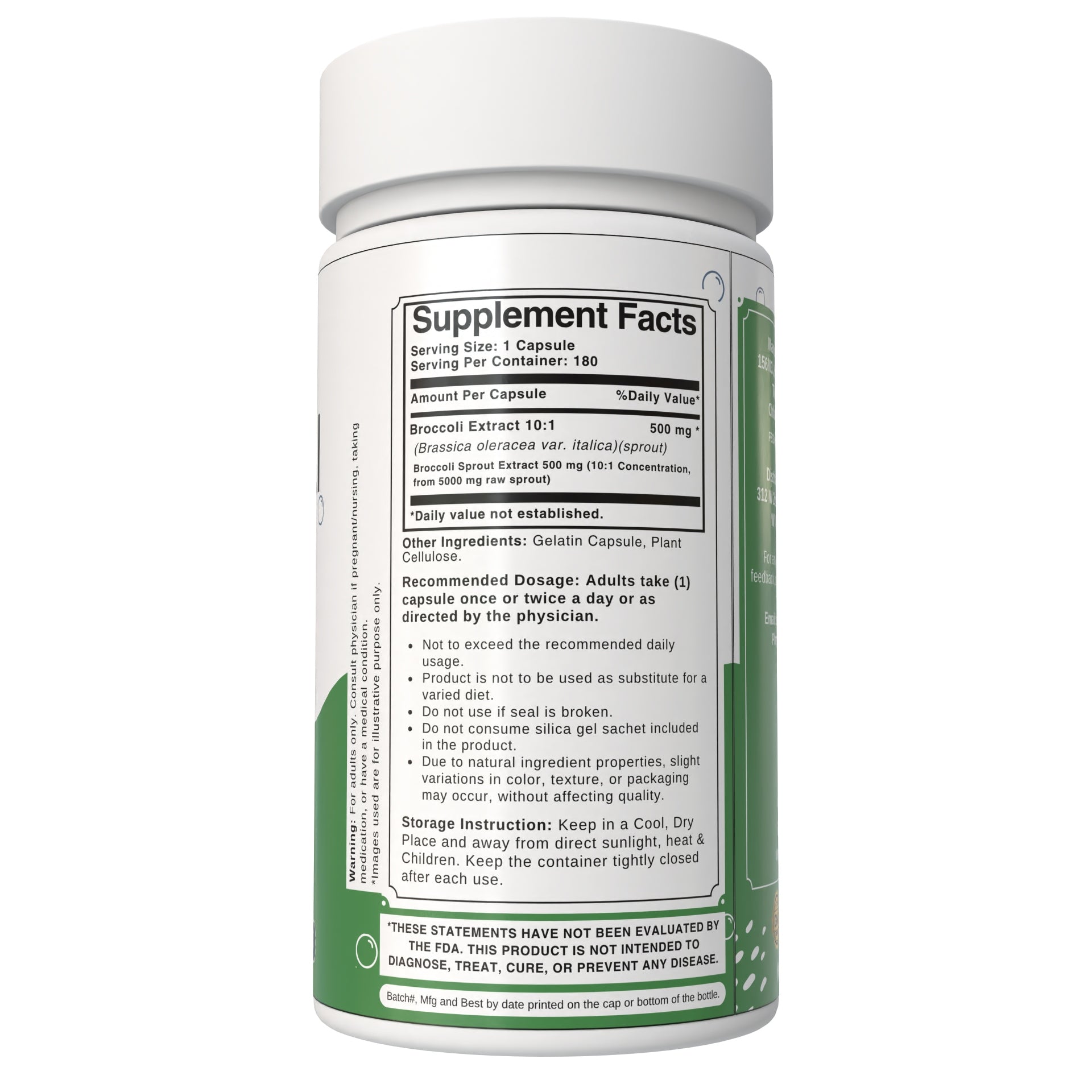 Bloofah Broccoli Sprout Extract Supplement 500mg | Broccoli Sprout (Brassica oleracea VAR. Italica) Extract 10:1 Powder | 100% Pure, Natural, Gluten-Free Formula Herbal Supplements Bloofah Broccoli Sprout Extract Supplement 500mg | Broccoli Sprout (Brassica oleracea VAR. Italica) Extract 10:1 Powder | 100% Pure, Natural, Gluten-Free Formula Herbal Supplements