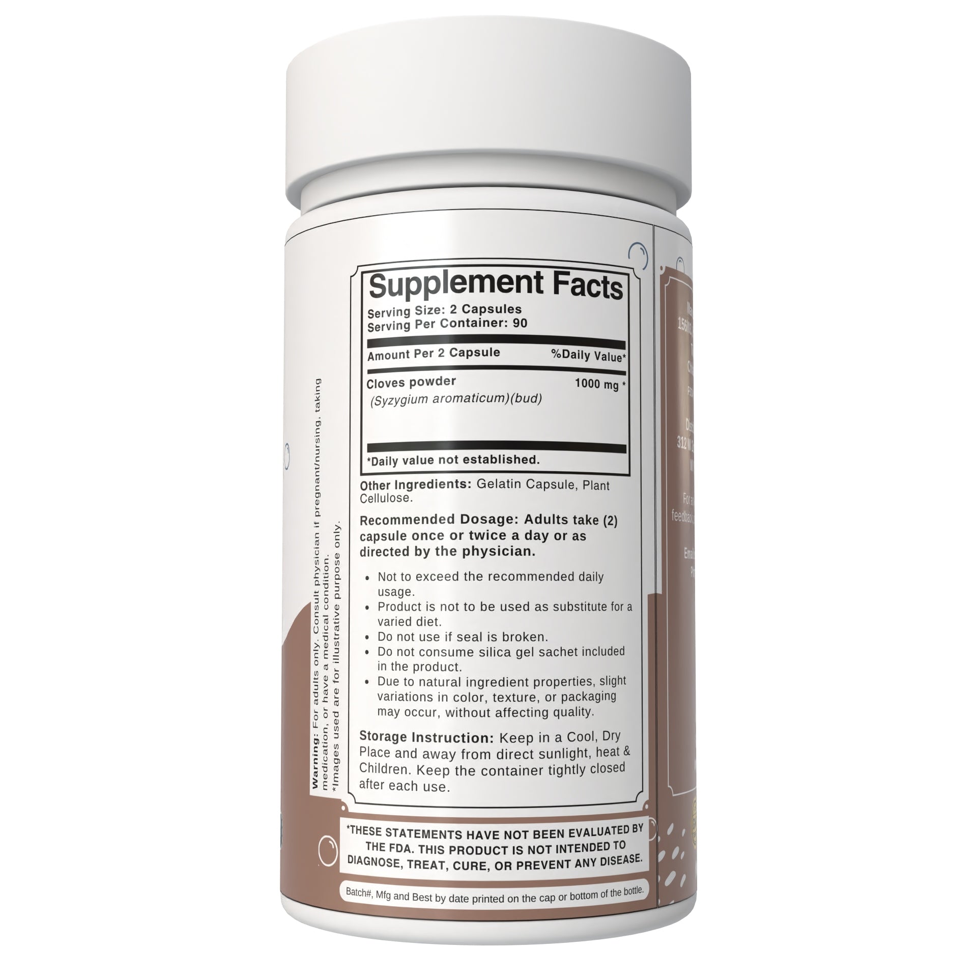Bloofah Cloves Capsules 1000mg Per Serving | (Syzygium aromaticum) Natural Clove Powder, 100% Pure, Non-GMO, Clove Supplement for Daily Use Supports Wellness and General Health Bloofah Cloves Capsules 1000mg Per Serving | (Syzygium aromaticum) Natural Clove Powder, 100% Pure, Non-GMO, Clove Supplement for Daily Use Supports Wellness and General Health