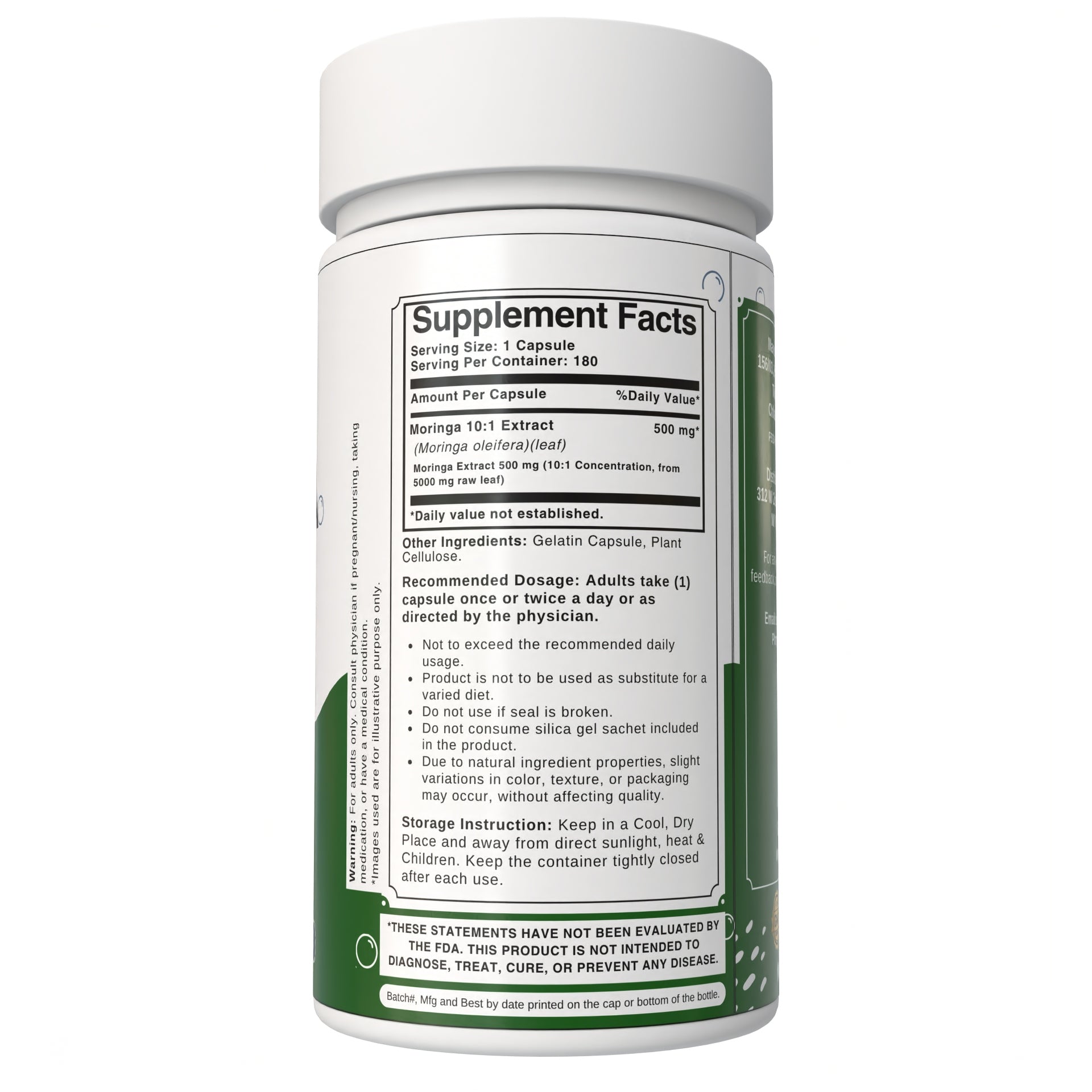 Bloofah Moringa Capsules 500mg | Natural Superfood Supplement for Vitality | 100% Pure Moringa Oleifera Leaf Extract 10:1 Powder | Nutrient-Rich Vegetarian Green Superfood Bloofah Moringa Capsules 500mg | Natural Superfood Supplement for Vitality | 100% Pure Moringa Oleifera Leaf Extract 10:1 Powder | Nutrient-Rich Vegetarian Green Superfood