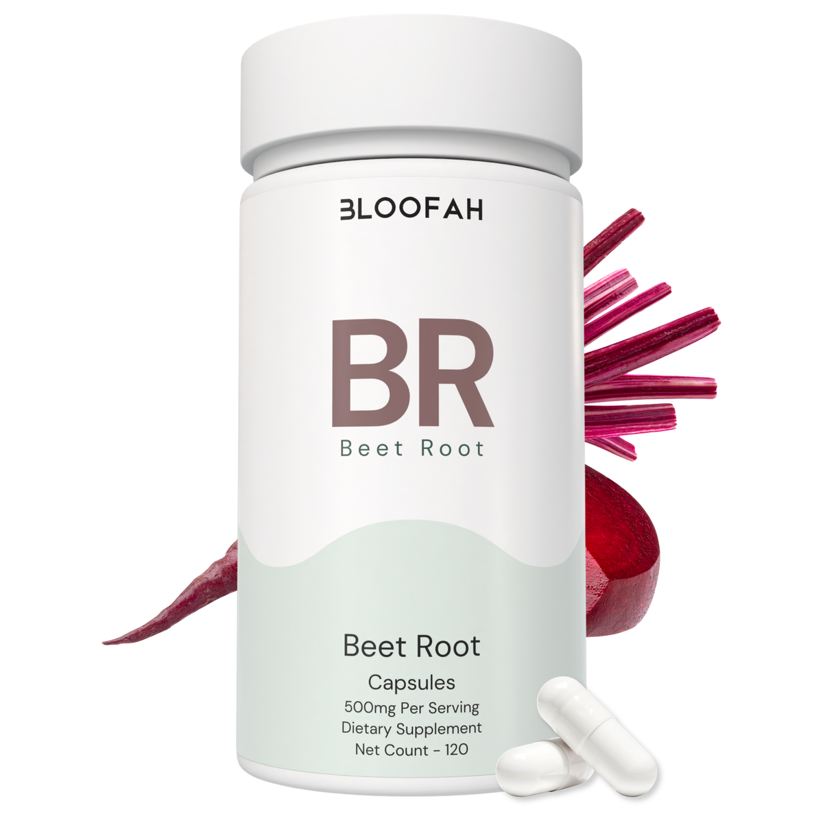 Bloofah BR Beetroot Capsules 500mg | Beta vulgaris Root Extract | 120 Capsules