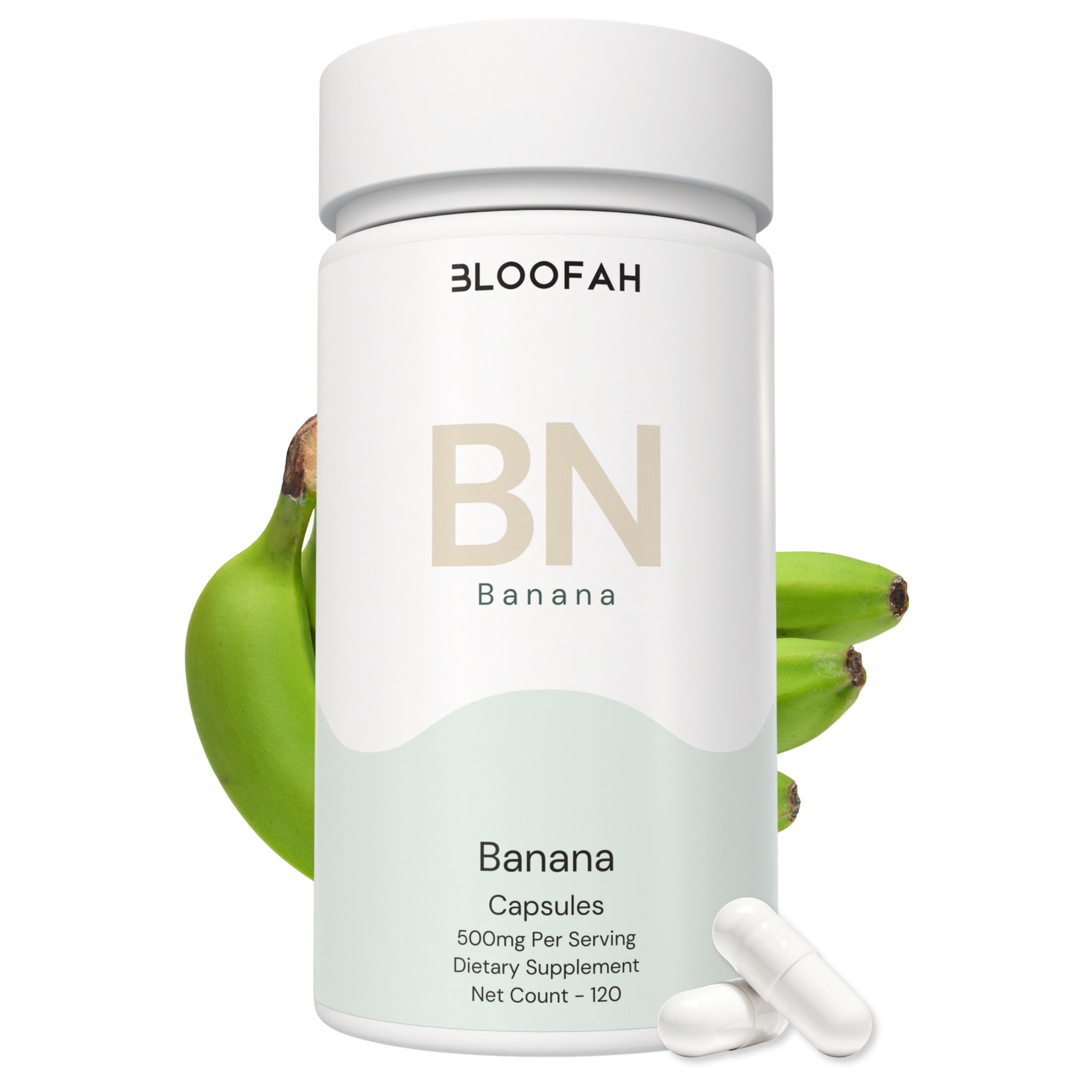 Bloofah BN Banana Capsules 500mg | Musa spp. Fruit Extract | 120 Capsules