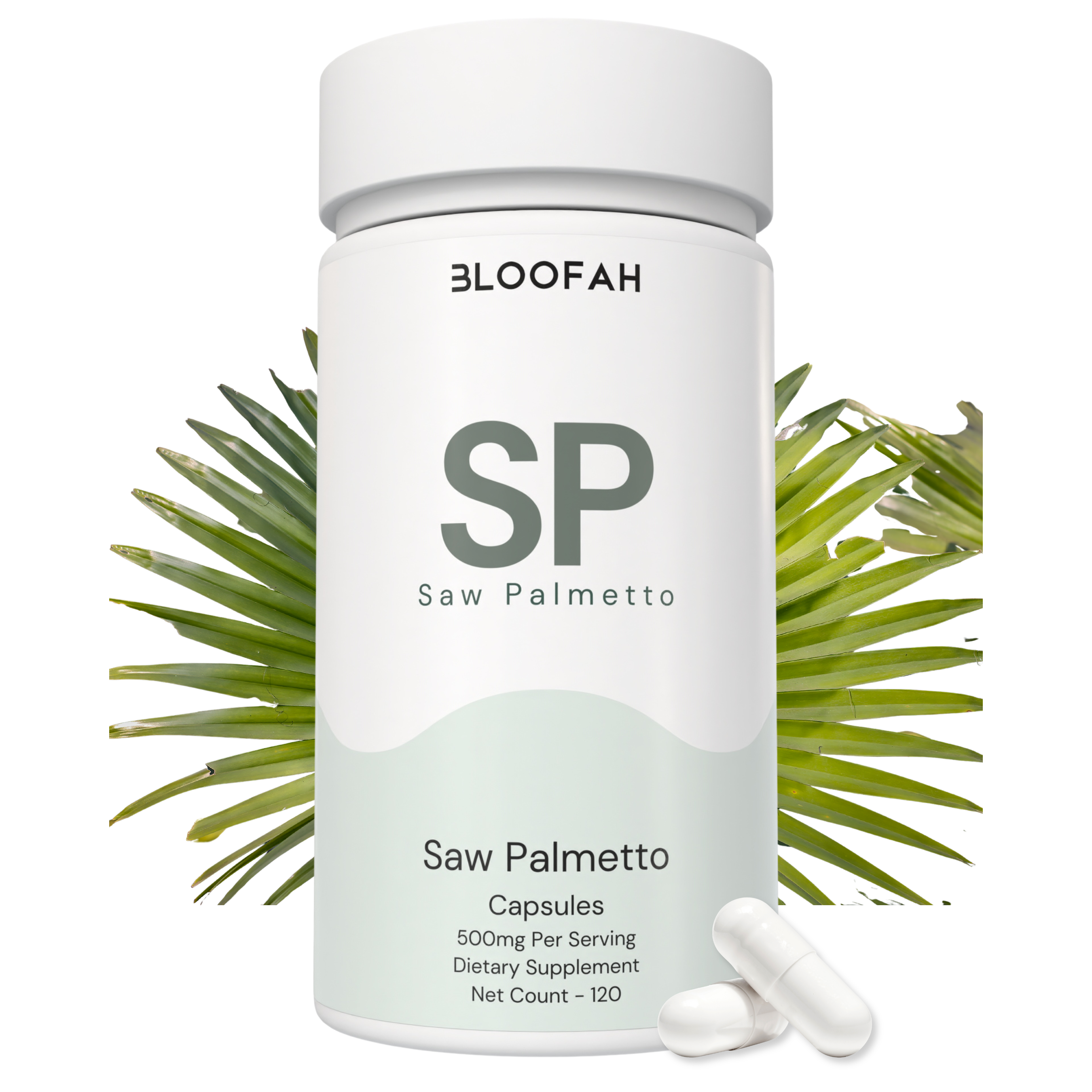 Bloofah SP Saw Palmetto Capsules 500mg | Serenoa repens Berry Extract | 120 Capsules