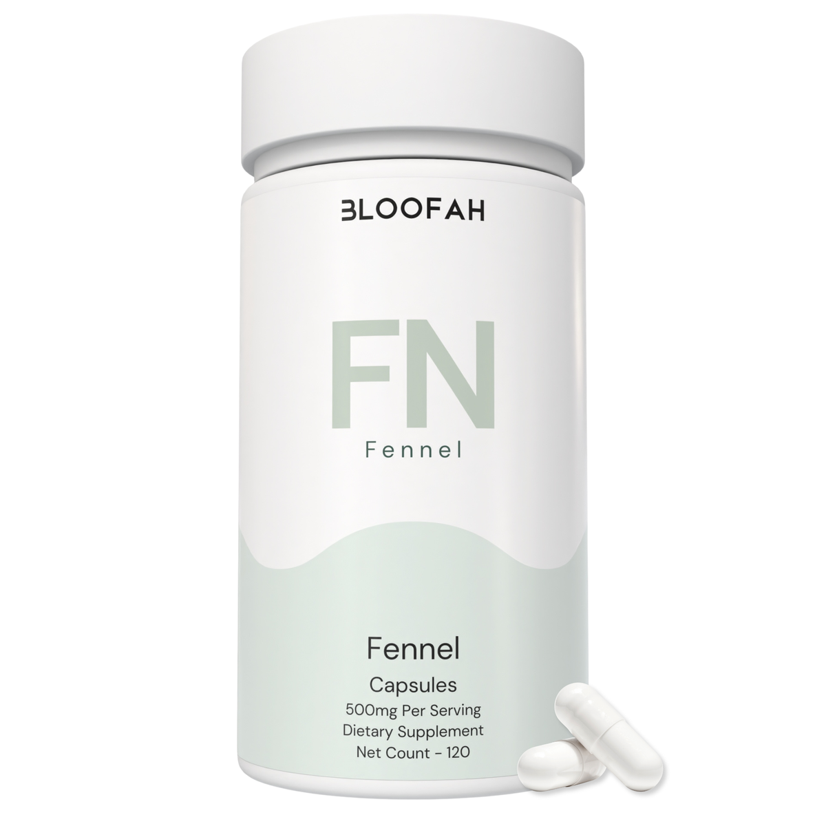 Bloofah FN – Fennel Capsules 500mg | Digestion & Gut Comfort Support (120 Capsules)