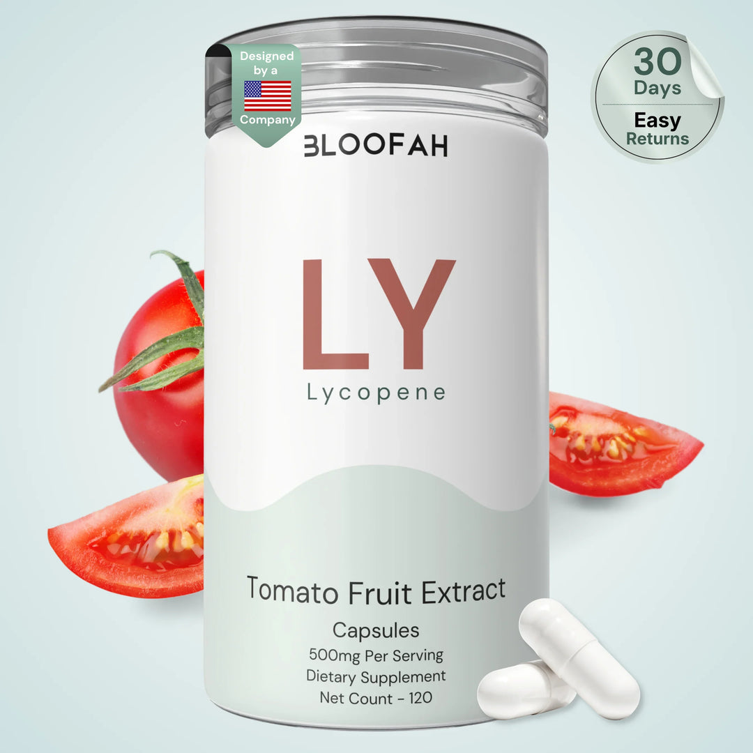 Bloofah LY Lycopene Supplement 500mg | Tomato Fruit Extract Capsules | Rich in Naturally Occuring Lycopene