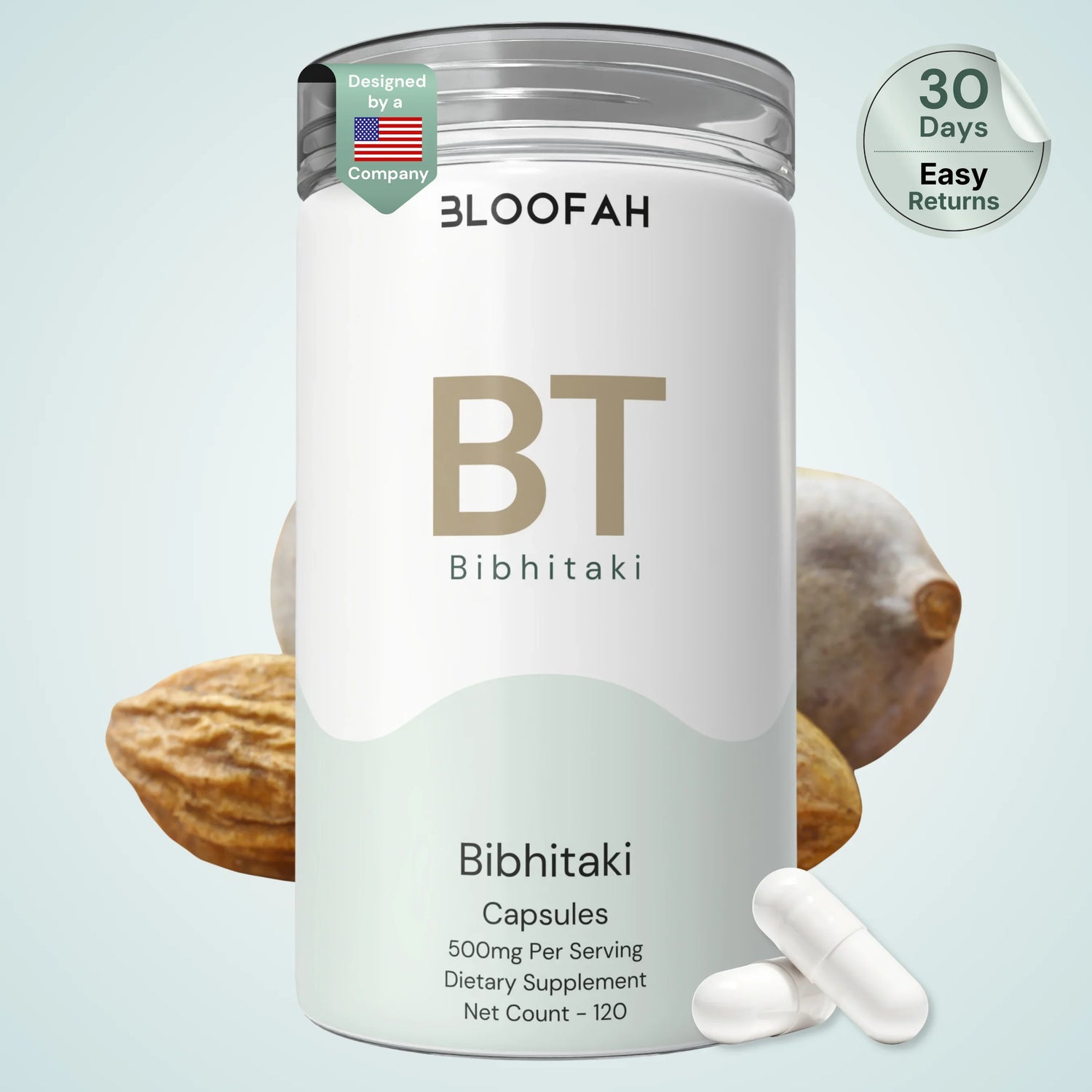 Bloofah BT Bibhitaki Capsules 500mg | Terminalia bellirica Fruit Extract | 120 Capsules