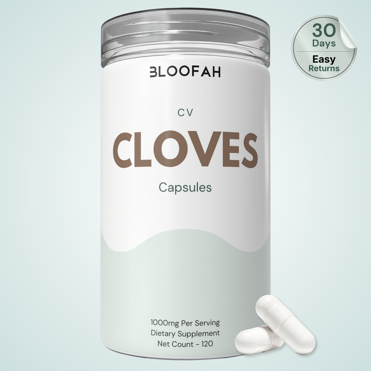 Bloofah CV Clove Capsules 1000mg | Syzygium aromaticum Bud | 120 Capsules