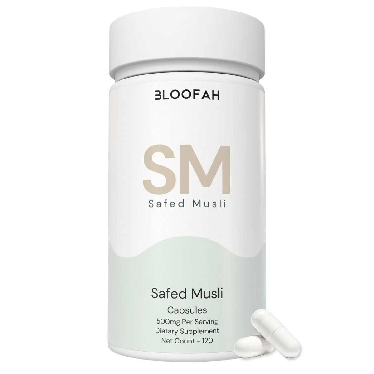 Bloofah SM – Safed Musli Capsules 500mg | Strength & Vitality Support (120 Capsules)