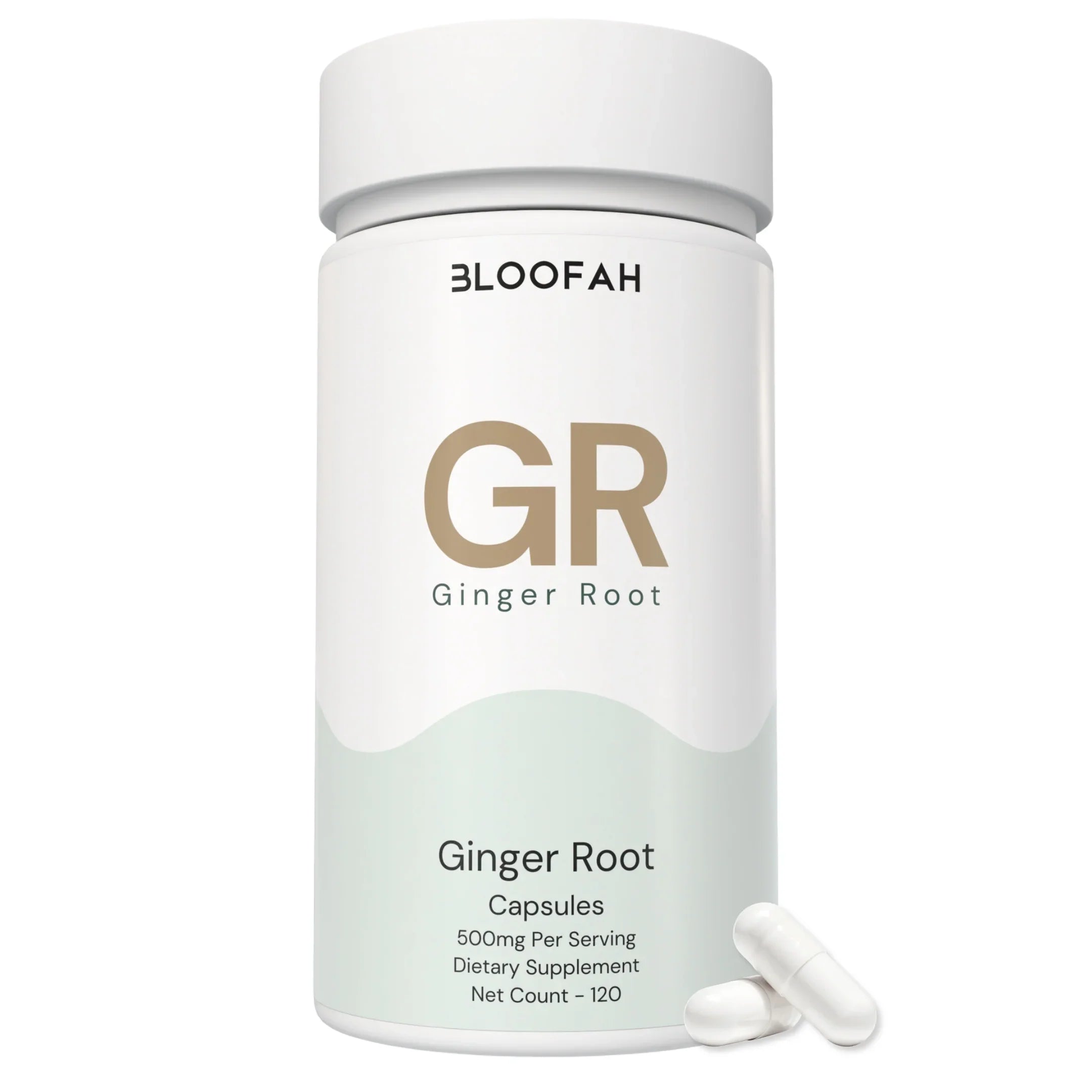 Bloofah GR – Ginger Capsules 500mg | Digestion & Comfort Support (120 Capsules)