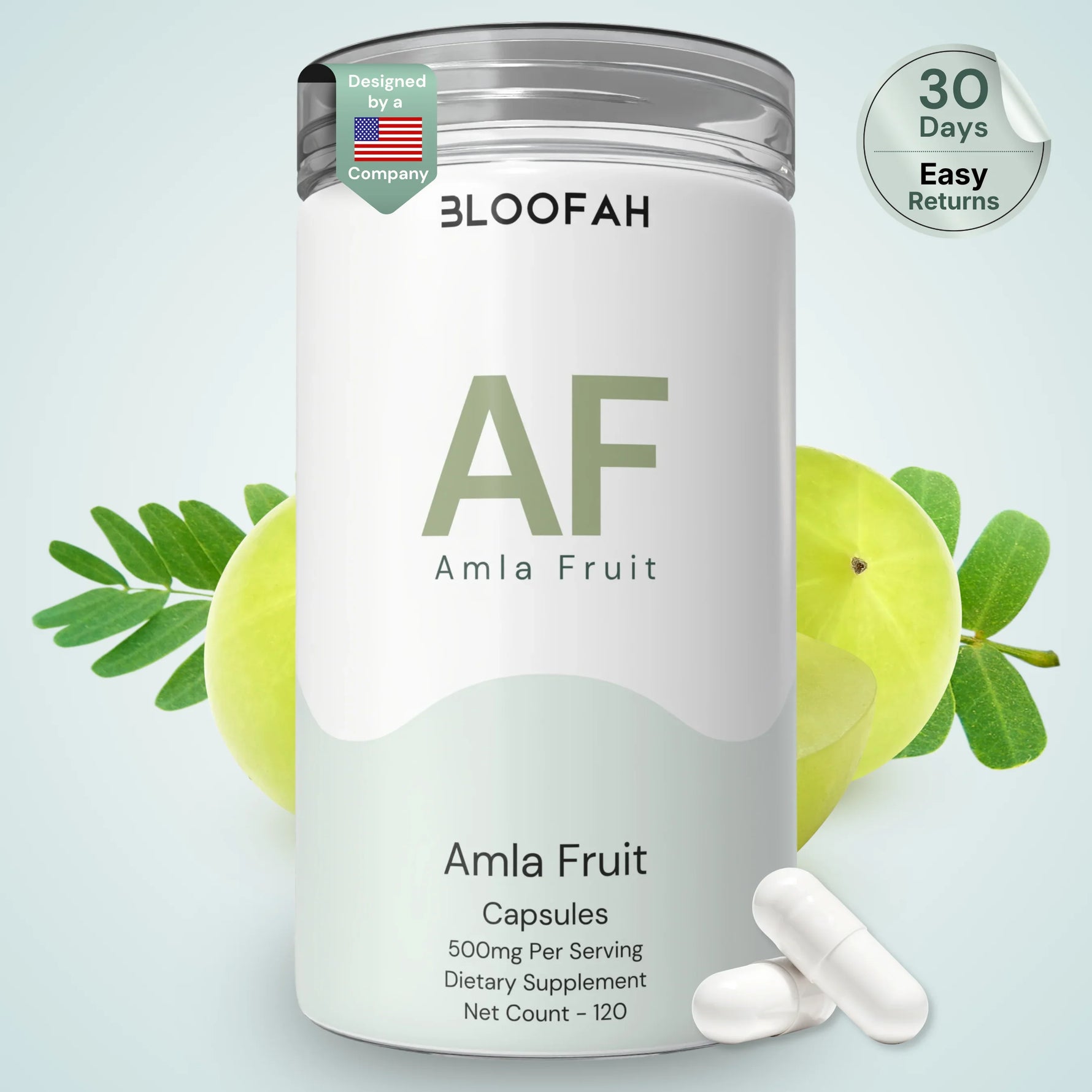 Bloofah AF Amla Capsules 500mg | Emblica officinalis (Indian Gooseberry) Extract | 120 Capsules