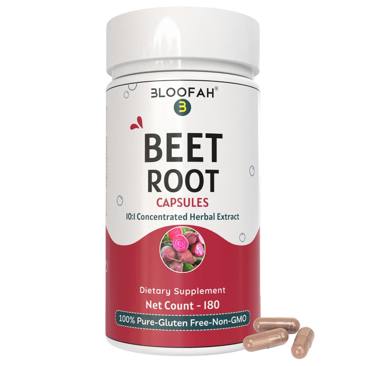 Bloofah Beet Root Extract Capsules 500mg | Premium Herbal Supplement, Non-GMO, Gluten-Free, Natural Beet Root Extract 10:1 Powder (Beta vulgaris) for Overall Health