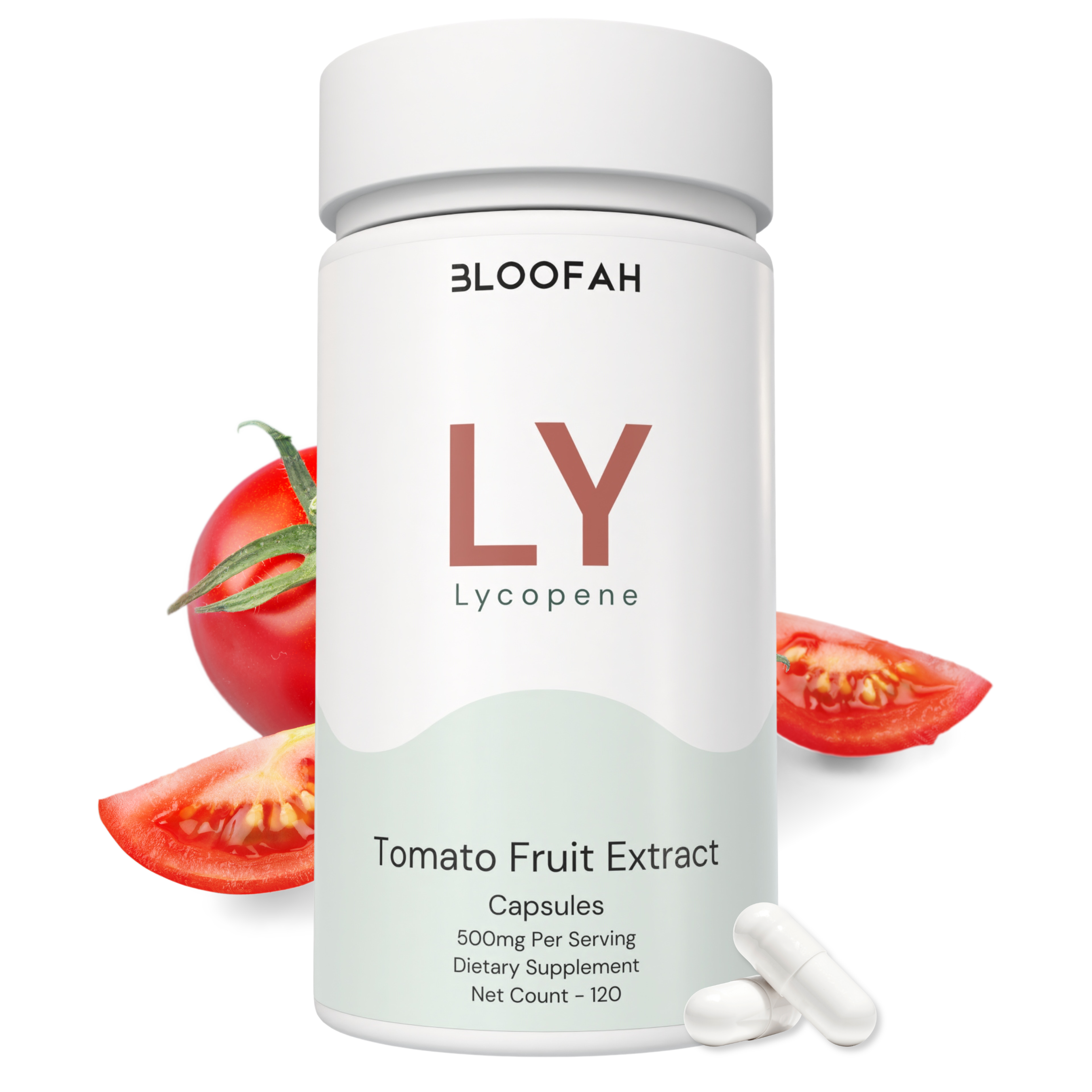 Bloofah LY Lycopene Supplement 500mg | Tomato Fruit Extract Capsules | Rich in Naturally Occuring Lycopene