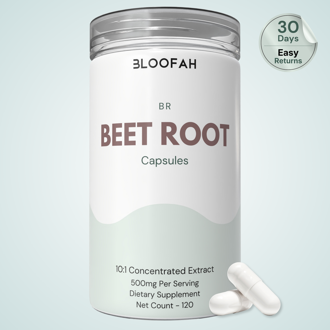 Bloofah BR Beetroot Capsules 500mg | Beta vulgaris Root Extract | 120 Capsules