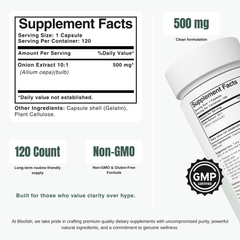 Bloofah ON Onion Capsules 500mg | Allium cepa Bulb Extract | 120 Capsules