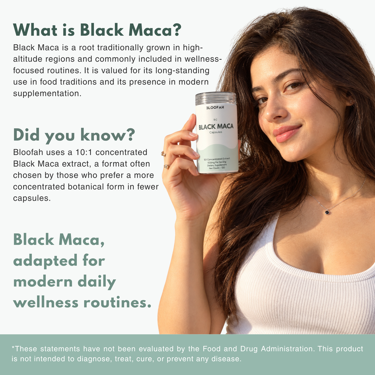 Bloofah BC Black Maca Capsules 500mg | Lepidium meyenii Root Extract | 120 Capsules