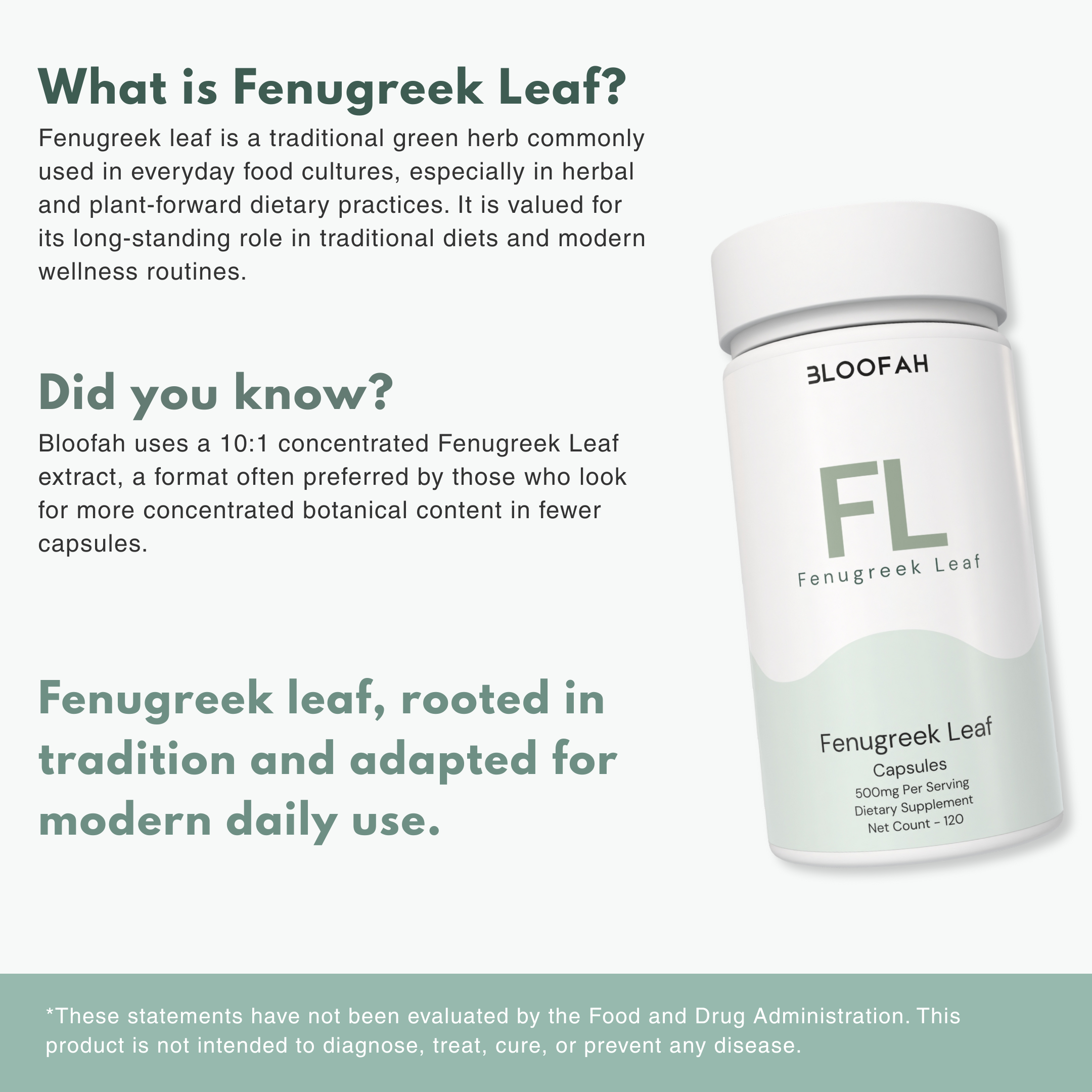 Bloofah FL – Fenugreek Capsules 500mg | Digestive & Metabolic Support (120 Capsules)