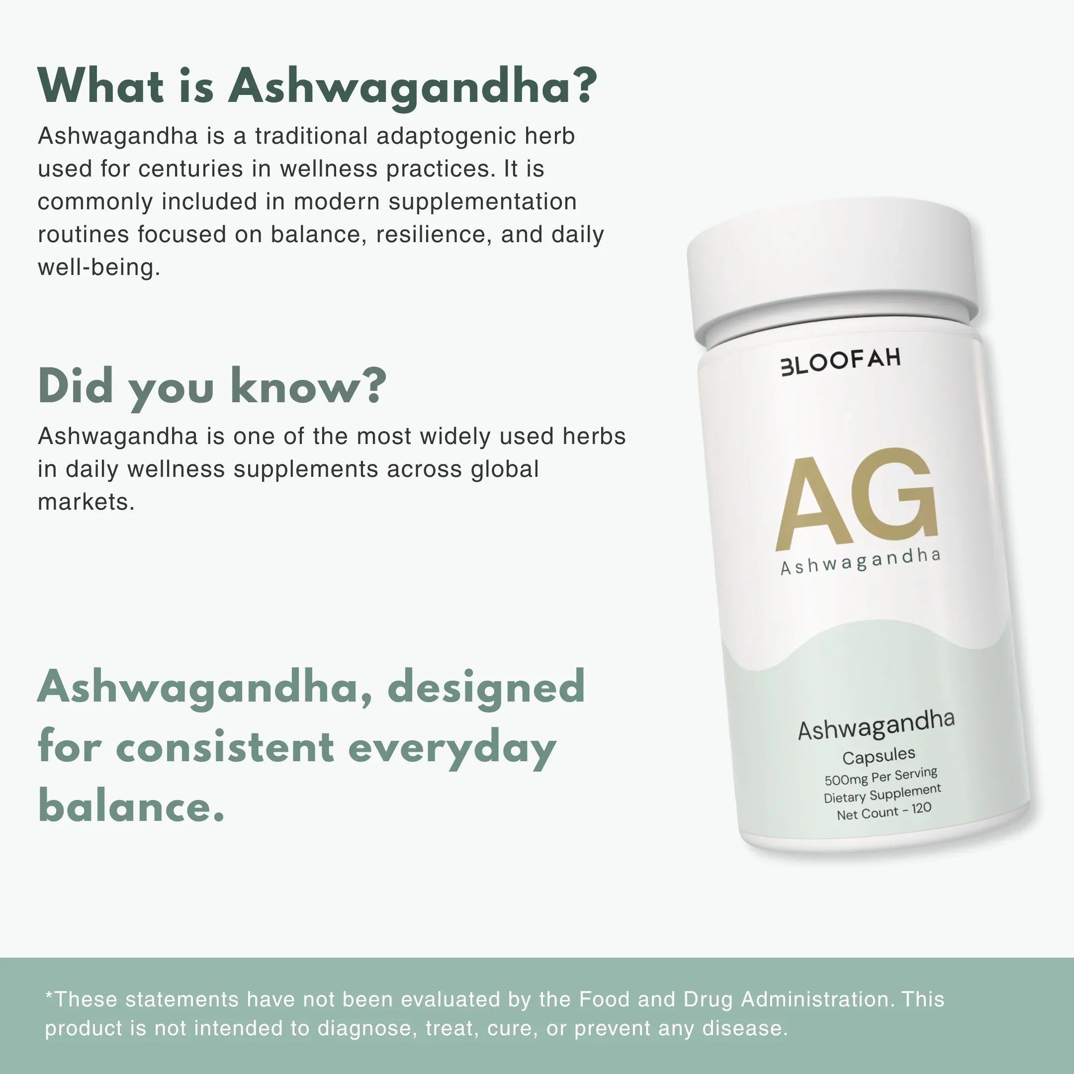 Bloofah AG – Ashwagandha Capsules 500mg | 120 Capsules