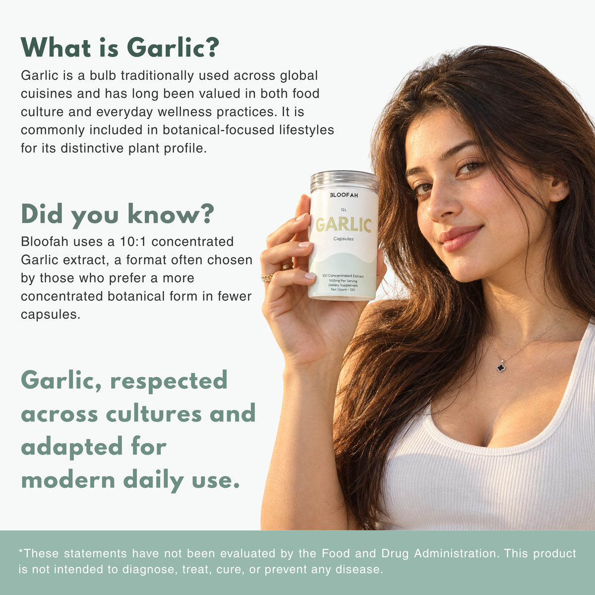 Bloofah GL Garlic Capsules 500mg | Allium sativum Bulb Extract | 120 Capsules