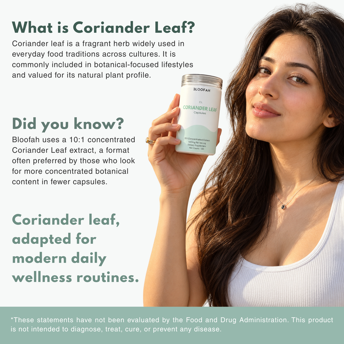 Bloofah CL Coriander Capsules 500mg | Coriandrum sativum Leaf Extract | 120 Capsules