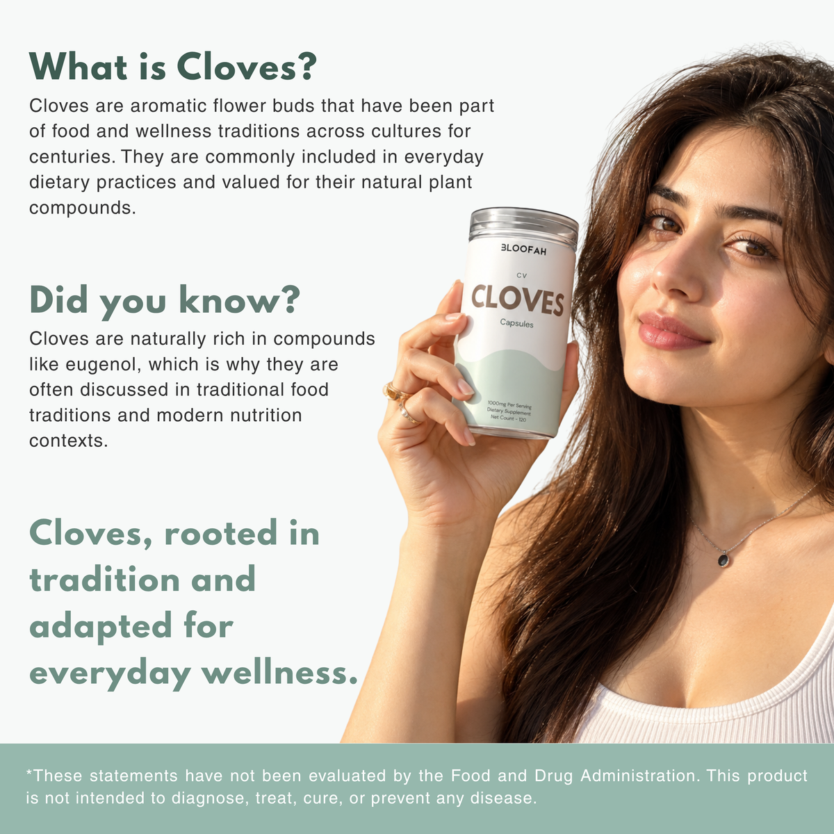 Bloofah CV Clove Capsules 1000mg | Syzygium aromaticum Bud | 120 Capsules