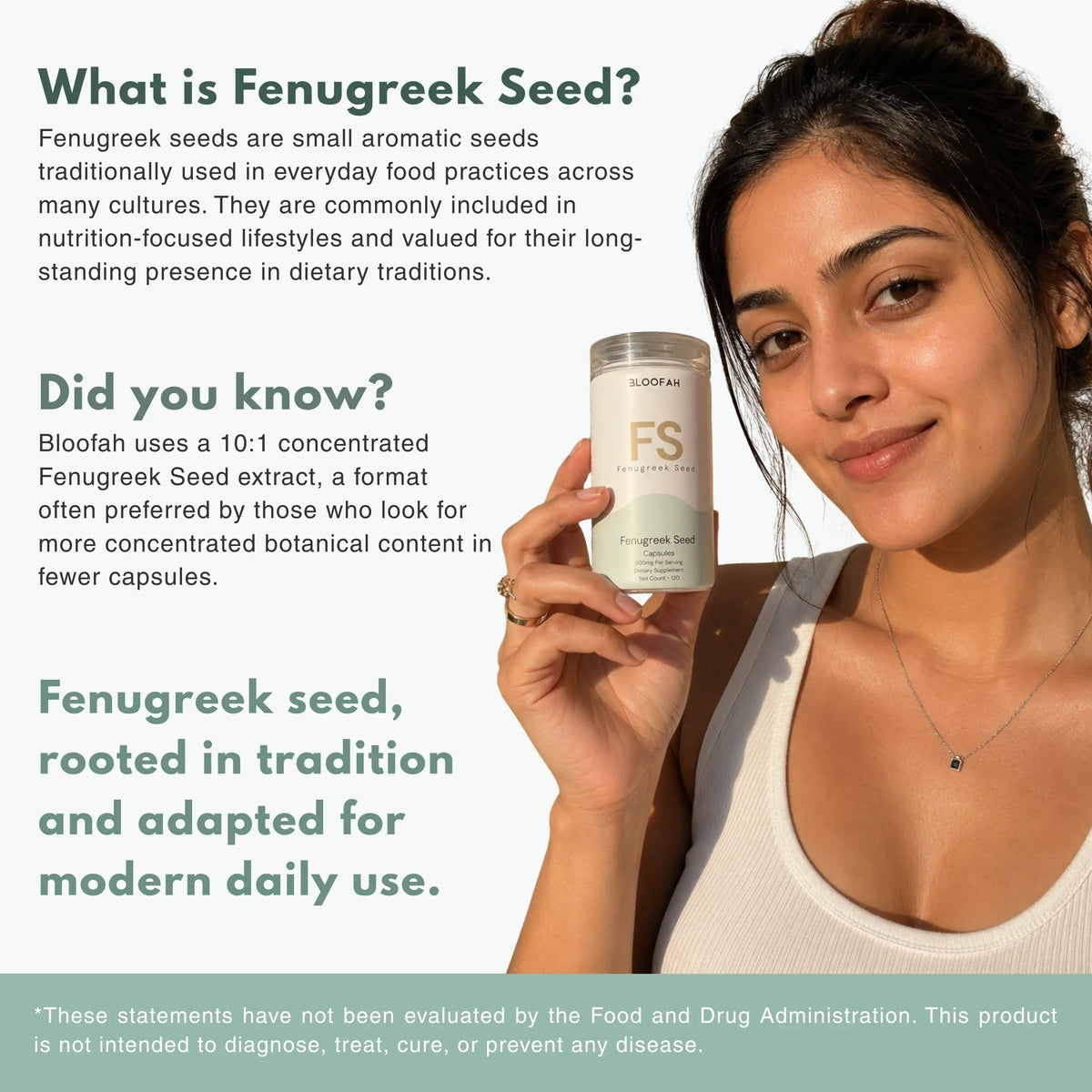 Bloofah FS Fenugreek Capsules 500mg | Trigonella foenum-graecum Seed Extract | 120 Capsules