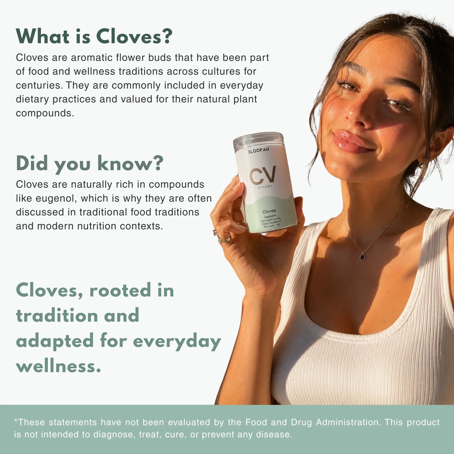 Bloofah CV Clove Capsules 1000mg | Syzygium aromaticum Bud | 120 Capsules
