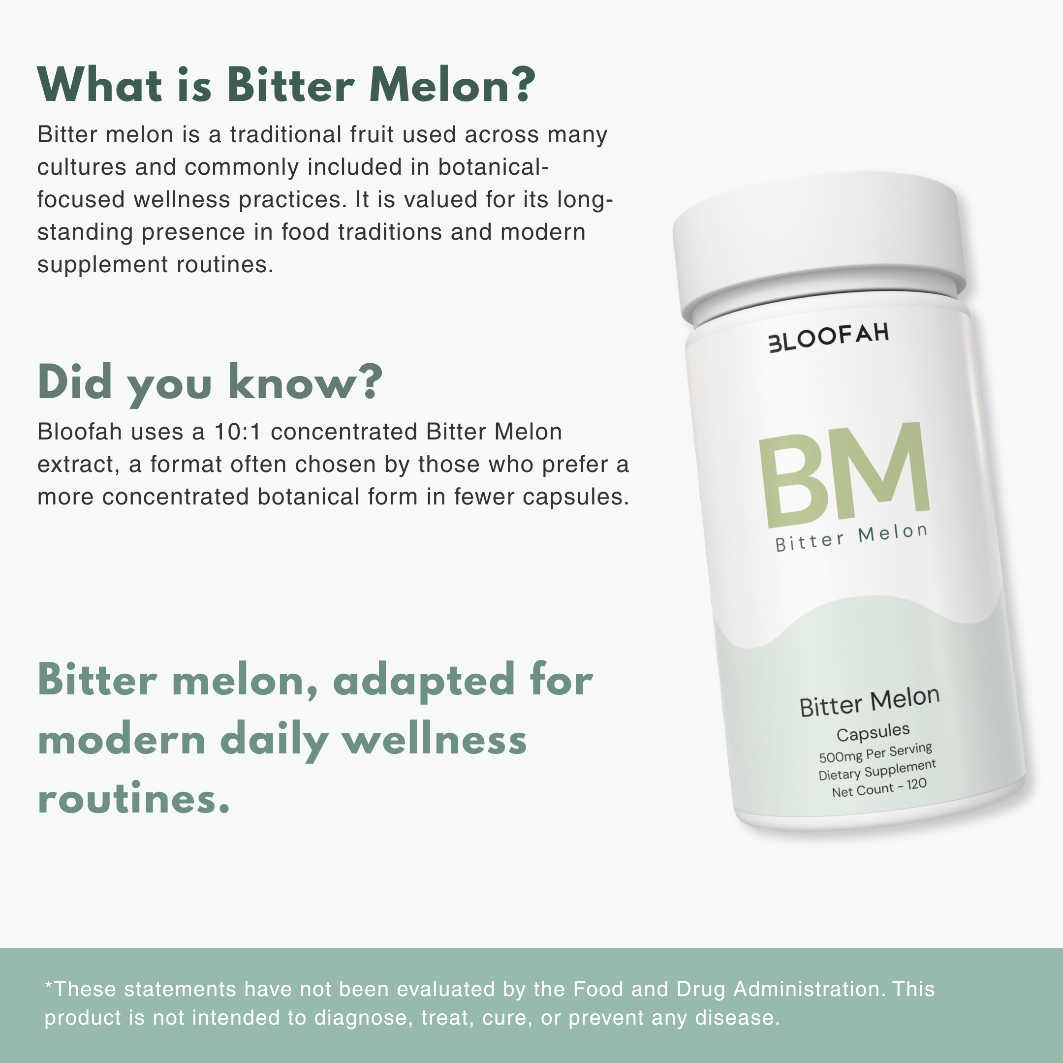 Bloofah BM – Bitter Melon Capsules 500mg | Metabolic & Balance Support (120 Capsules)
