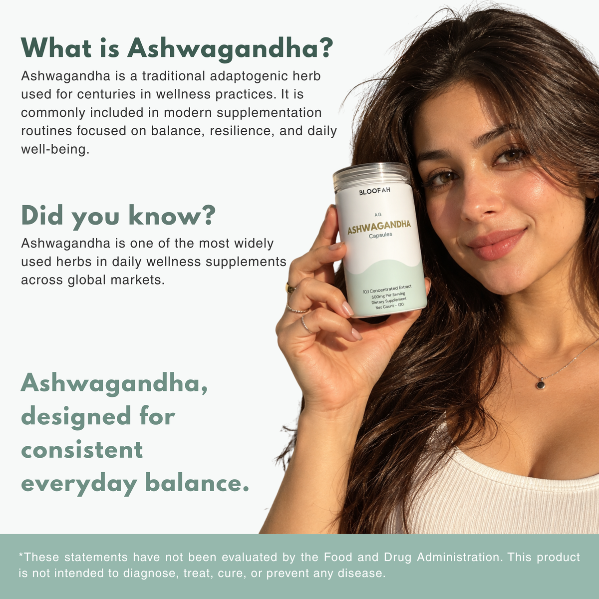 Bloofah AG Ashwagandha Capsules 500mg | Withania somnifera Root Extract | 120 Capsules