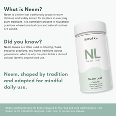 Bloofah NL – Neem Capsules 1000mg | Skin & Internal Balance Support (120 Capsules)
