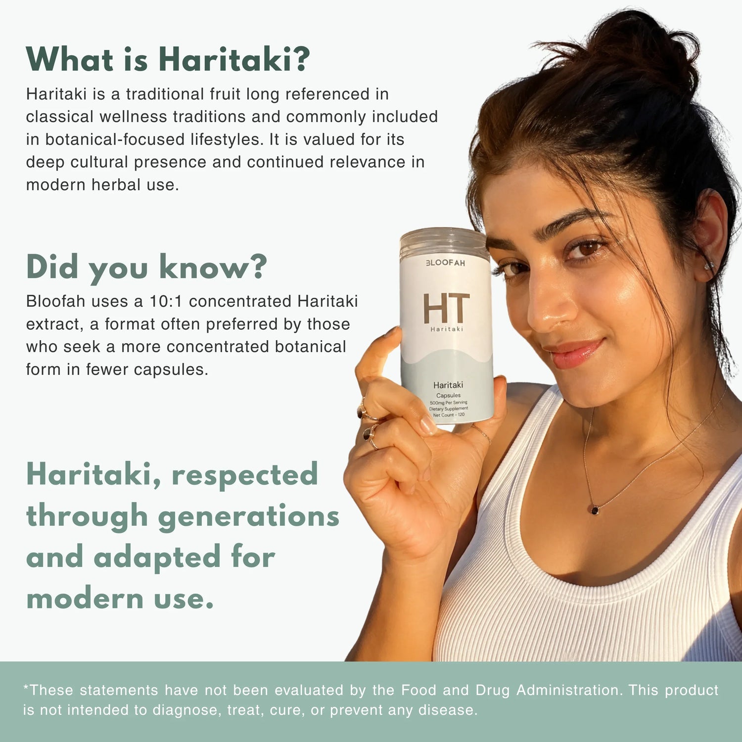Bloofah HT Haritaki Capsules 500mg | Terminalia chebula Fruit Extract | 120 Capsules
